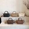 Bolsa de Ombro Feminina Transfronteiriça Estilo Retrô com Textura de Lichia Tendência Versátil para o Dia a Dia Bolsa Transversal para Comutar