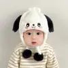 Bufanda de otoño e invierno, felpa integrada, cálida, a prueba de viento, gorro de punto para hombre y mujer, lindo, cálido y con orejeras engrosadas