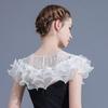 Suéter de cuello falso para mujer, combinable con todo, de algodón, con chal pequeño y encaje, de un solo cuello, para otoño e invierno, 2024