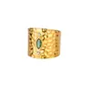 Anillo Abierto de Acero Inoxidable Vintage con Esmeralda Natural Transfronterizo Europeo y Americano, Anillo de Zirconia de Lujo Ligero de Gama Alta al por Mayor