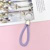 Llavero de langosta con cuerda de cuero tejida, accesorio para llavero de coche, llavero creativo de aleación con cordón.