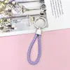 Llavero de cuerda de cuero trenzado con langosta, hebilla para llavero de coche, accesorios de llavero creativo de aleación con cordón