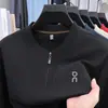 Nova Camisa Polo Estilo Primavera Masculina Manga Longa Cor Sólida Gola Lapela Meia-Idade Solta Tendência Camiseta Tendência Moletom Masculino