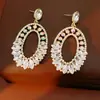 Pendientes Vintage de Plata con Aguja y Diamantes, Forma Ovalada, Lujo Ligero, Sensación de Alta Gama, Exquisitos Pendientes Retro al por Mayor