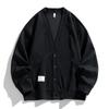 Chaqueta Cardigan de Punto de Alta Gama con Cuello en V para Hombre 2025 Primavera y Otoño Nueva Moda Estilo Japonés Marca Joven Holgada Casual