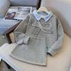 Moda Infantil Estilo Chanel Princesa Conjunto de Duas Peças Crianças Estudantes Primavera e Outono Novo Elegante Falso Conjunto de Duas Peças