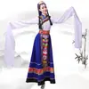 Nuevo Traje de Danza de Xizang para Mujer, Falda Larga con Mangas de Agua, Estilo Étnico Adulto Minoría Estilo Xizang Falda de Gran Vuelo