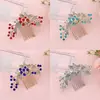 Moda Casamento Noiva Strass Pérola Imitação Super Brilhante Liga Metálica Adorno de Cabeça Flor Aniversário Performance Pente de Cabelo