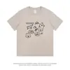 Camiseta de Verano para Hombre Estilo Retro Americano Estampada, Cuello Redondo, Corte Holgado, Manga Corta Colorida, Marca de Moda, Unisex Estilo Ins