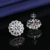 Anillo Abierto de Platino PT950 Chapado Ocho Corazones y Ocho Flechas Lujo Ligero Gama Alta Full Diamante Conjunto de Tres Piezas Pendientes de Copo de Nieve para Mujer