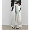 Calça de moletom esportiva hip-hop hiphop hip-hop transfronteiriça para mulheres, cintura alta, corte solto, casual, para dança jazz jazz, calça comprida