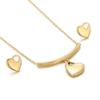 Suministro de Comercio Electrónico Transfronterizo Joyería de Acero Inoxidable Moda Sonrisa Combinable Colgante en Forma de Corazón Juego de Joyería para Mujer Juego de Dos Piezas