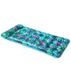 Colchoneta Flotante Inflable de 21 Orificios con Estampado de Hojas para Adultos, Hamaca Plegable Flotador de Playa