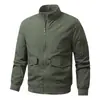 Chaqueta de Primavera y Otoño Amazon Transfronteriza para Hombre Cárdigan Cuello Alto Ropa de Trabajo Casual Holgada Cortavientos Transpirable Chaqueta Abrigo