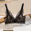 Lencería sexy de encaje original para mujeres con poco busto, push-up sin varillas, anti-caída, soporte lateral del busto, conjunto de sujetador de puro deseo