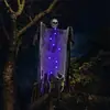 Decoração de caveira brilhante pendurada para casas mal-assombradas, salas secretas, adereços para montagem de atmosfera de terror, luzes LED de festa, decoração de fantasma