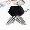 Bufanda de felpa cálida tejida para Otoño e Invierno, cuello falso, cuello de piel dulce japonés, bufanda pequeña, cuello cruzado versátil estilo coreano