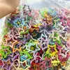 Llavero Creativo de Estrella de Cinco Puntas Colorida Hueca, Accesorio para Llaves con Hebilla de Figura de Ocho Pintada, Materiales para Colgantes Hechos a Mano DIY