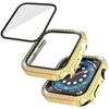 Adequado para Apple AppleWatch5/6/7/8/9 geração/SE capa de diamante de fileira dupla filme de capa de PC integrado antiqueda