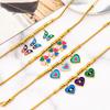 Jóias de luxo leve frescas, pulseira de amor de trevo da sorte de borboleta epóxi colorida, pulseira de retenção de cor de aço titânio, presente para menina