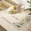 Tapete Escurridor para Encimera de Cocina, Tapete Absorbente de Agua para Platos y Cubiertos, Tapete Absorbente de Tierra de Diatomeas para Grifo de Lavabo de Baño, Secado Rápido