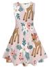 Vestido de Verano Fresco y Elegante con Estampado Digital 3D sin Mangas para Niñas, Vestido de Princesa para Niños, Europeo y Americano Transfronterizo