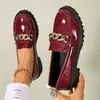 E-commerce Transfronteiriço Sapatos Loafer Grossos Plus Size para Mulheres 2026 Primavera/Outono Novo Estilo College Estilo Britânico Slip-on Sapatos Pequenos de Couro
