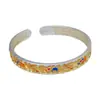 Pulseira de Prata Pura 9999 Esmaltada Dourada Elefante Ruyi Sutra do Coração Pulseira de Prata Esterlina como Presente para Sua Namorada