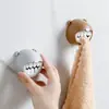Gancho de Toalla de Oso de Dibujos Animados para Pared Cocina Sin Taladro Tapón para Trapo Toalla Colgante de Pared para Baño Estante de Almacenamiento de Toallas