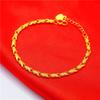 Pulsera de moda hueca para mujer con trébol de cuatro hojas y amor, chapada en oro, oro simulado, sencilla, comodín, joyería al por mayor
