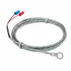 Sensor de Temperatura Superficial de Termopar Tipo K Montado en Superficie, Prensado en Frío, con Cable Trenzado de Acero Inoxidable, Resistente a Altas Temperaturas, Fijado con Tornillo