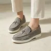 Suministro Exclusivo Transfronterizo para Amazon: Zapatos de Madre de Ante, Zapatos Planos Antideslizantes de Suela Blanda de Cuero Genuino, Mocasines para Exportación