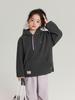 Pudding Haru Ropa Infantil Tops 2025 Otoño e Invierno Nuevo Estilo Deportivo Sudadera con Capucha de Punto para Niñas, Color de Contraste, Terciopelo
