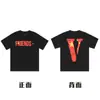 [Transfronterizo 220g] Marca Trendy Americana Vlone Jerry Big V Camiseta Casual Calle Alta Calle Street Pareja Manga Corta Vtg