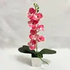 Planta Artificial de Phalaenopsis en Maceta con 7 Flores para Decoración de Hogar y Oficina, Planta Pequeña en Maceta para Fotografía, Bonsái Falso, Bonsái Pequeño de Planta Verde