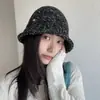 Sombrero de pescador de punto minimalista multicolor para mujer, sombrero de pescador versátil casual de otoño e invierno, sombrero de lana cálido y moderno