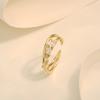 Anillo abierto de lujo ligero de estilo sencillo japonés y coreano para mujer, versátil, estilo coreano, textura elegante, anillo ajustable al por mayor