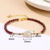 Pulseira de granada natural em novo estilo chinês, pulseira de contas da sorte de cristal morango doce, um presente para uma namorada no Festival Qixi