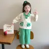 Conjunto de Outono 2026 Moda Nova Primavera Sudadera com Gola Cartoon Conjunto de Duas Peças para Crianças, Estilo Primavera e Outono para Bebês