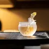 Taza de Té de Balanza Dorada Minimalista Hecha en Fábrica, Taza de Té Hecha a Mano, Recipiente para Té, Taza Maestra de Lujo Ligero, Taza Tradicional de Vidrio para Cata de Té