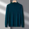 Suéteres de Lana de Gama Alta para Hombre Otoño e Invierno, Suéteres de Cachemir de Color Sólido con Cuello Redondo, Camisas de Punto para Capas Interiores, Suéteres Cálidos