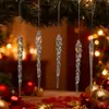 Tiras de Gelo Acrílico Transparentes Artificiais Decorações de Natal 2025 Pingentes para Árvore de Natal Decorações Festivas para Shopping Center Hotel