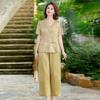 Trajes de Verano Holgados de Talla Grande para Mujeres de Mediana Edad y Mayores Ropa para Madres Ropa para Mediana Edad Cuello en V Conjunto Casual de Dos Piezas para Mujer