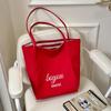 Bolsa de Lona Rayada 2025 Nuevo Estilo Coreano Ins Tote Bolsa Casual de Gran Capacidad Bolsa Tote de Hombro Venta Caliente
