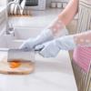 Luvas finas de plástico gelatinoso para limpeza de luvas de cozinha doméstica luvas de veludo para lavar louça no inverno