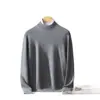 Suéter de Cachemira Nuevo Otoño/Invierno 2026 para Hombre Bai Cai Rong, Tejido de Manga Larga de Cuello Medio, Camisa Polo Casual de Negocios