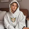 Moletom com Capuz para Mulheres Estilo Exportação Transfronteiriça Amazon Hoodie Solto Estampado Peça Única Atacado Temu