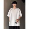 Camiseta Masculina Deconstructed Pesada Manga Curta Verão Tendência Marca Bonita Meia Manga Americana Amiga da Pele Respirável Roupas Largas
