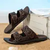 Sandalias de Gran Tamaño para Hombre con Doble Hebilla y Patrón Tejido Transfronterizas, Zapatos Versátiles para Exteriores y Playa, Stock Listo del Fabricante, Soporta Dropshipping