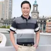 Camiseta Masculina de Manga Curta de Verão Roupas para Homens de Meia-idade e Idosos Solta Tamanho Grande Top de Vovô Camiseta Masculina de Seda Gelada Roupa de Pai